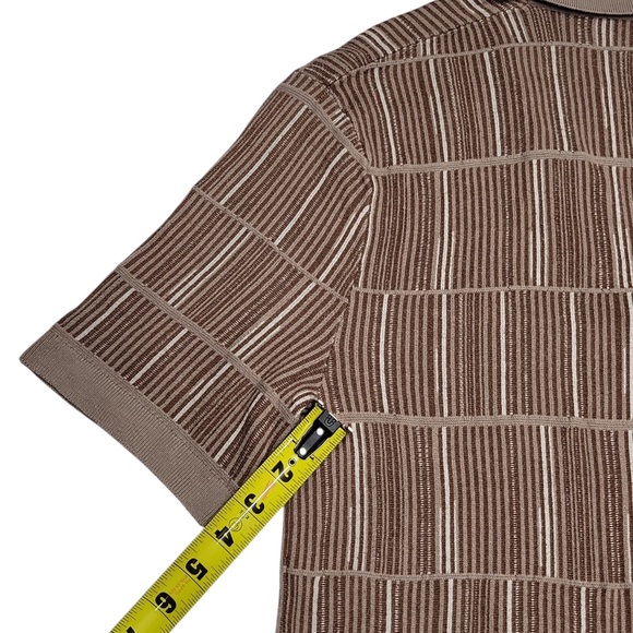 Abercrombie & Fitch Men’s M Tan Textured Knit Polo Shirt Short Sleeve Retro - Picture 5 of 7